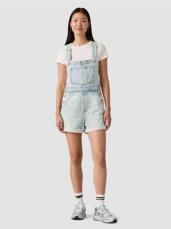 Levi's Denim - Levi’s Light Wash Denim Short Overalls for Women